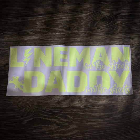 LineMan On The Streets, Daddy In The Sheets- glow in the dark wall transfer sticker