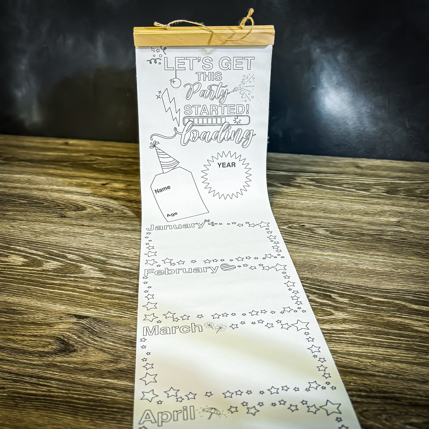 LineKid "Let's Get This Party Started", Coloring Calendar