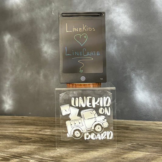 Creative On-The-Go Kit: LineKid LCD Writing Tablet & On Board Car Sticker