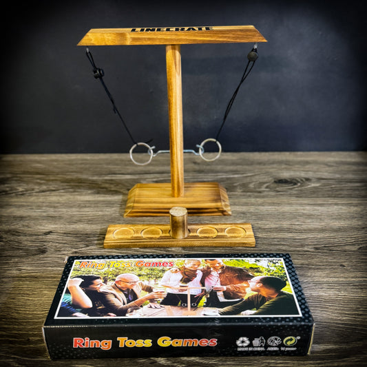 Wooden Hook and Ring Toss Game