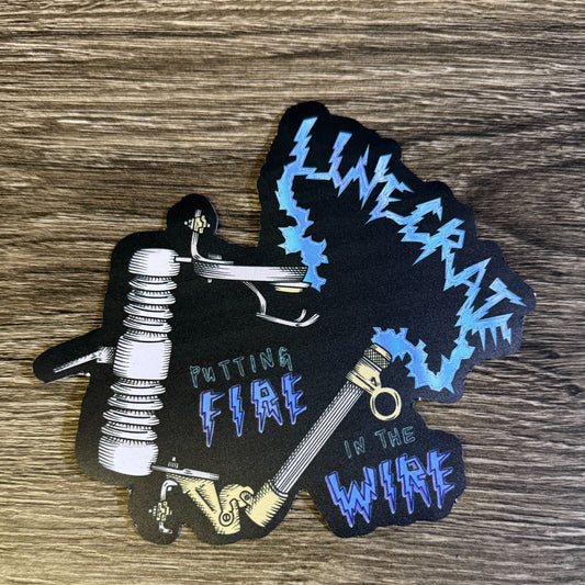 Putting Fire In The Wire Lineman Car Decal