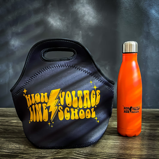 LineKid High Voltage Line School lunch cooler and water bottle