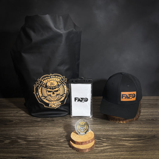 FAFO Hat, Dry Bag, Waterproof Phone Pouch, and Sticker Bundle - Limited-Release