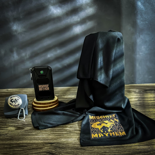 LineMan Mischief & Mayhem LineMan Set ā Collapsible Water Bottle, Hooded Cooling Towel, and Solar Power Bank