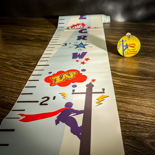 Watch Me Grow Height Chart + "Daddy, You Are My Favorite Superhero" Sticker