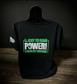 Lucky To Have Power - Thank My Lineman - LineLady V-Neck Shirt