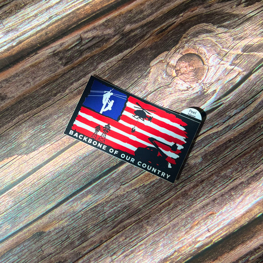Backbone Of Our Country LineMan Sticker