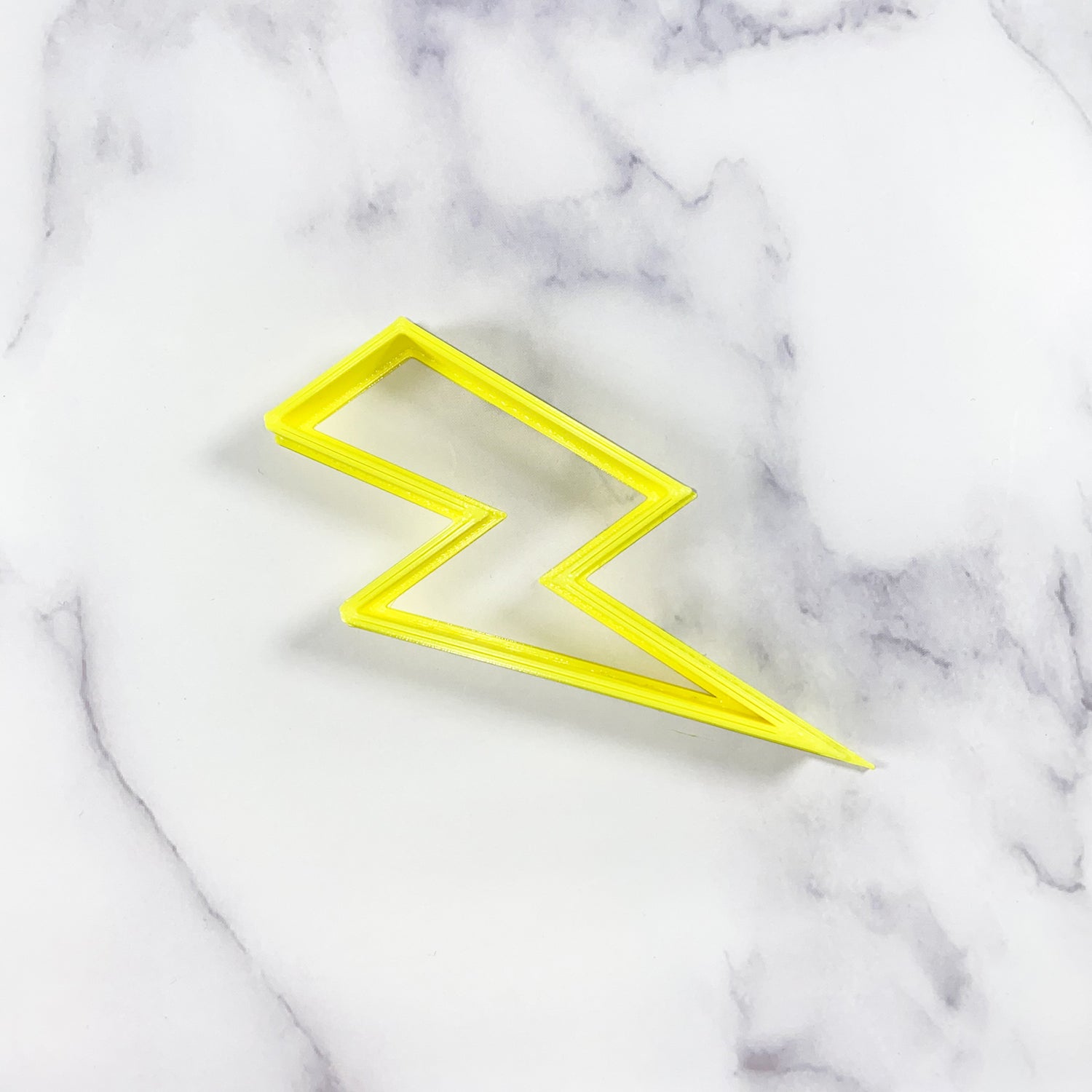 Lightning bolt outline cookie cutter - USA Made on Countertop