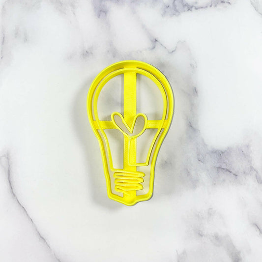 Lightbulb with Heart Cookie Cutter - USA made on Countertop