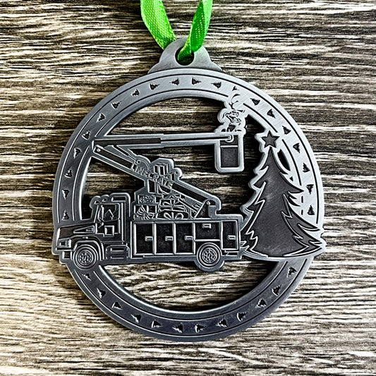 LinePup Grinch Bucket Truck Ornament