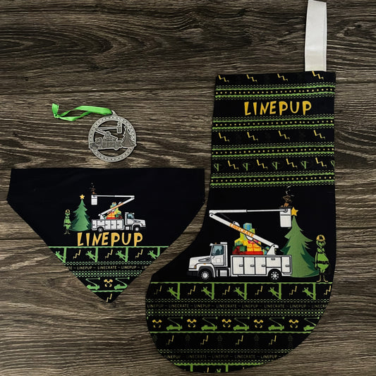 LinePup Holiday Stocking - Collar Bandana - Grinch Ornament