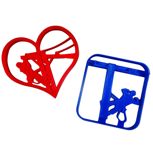 My Heart is On The Line Cookie Cutter Set - USA Made.