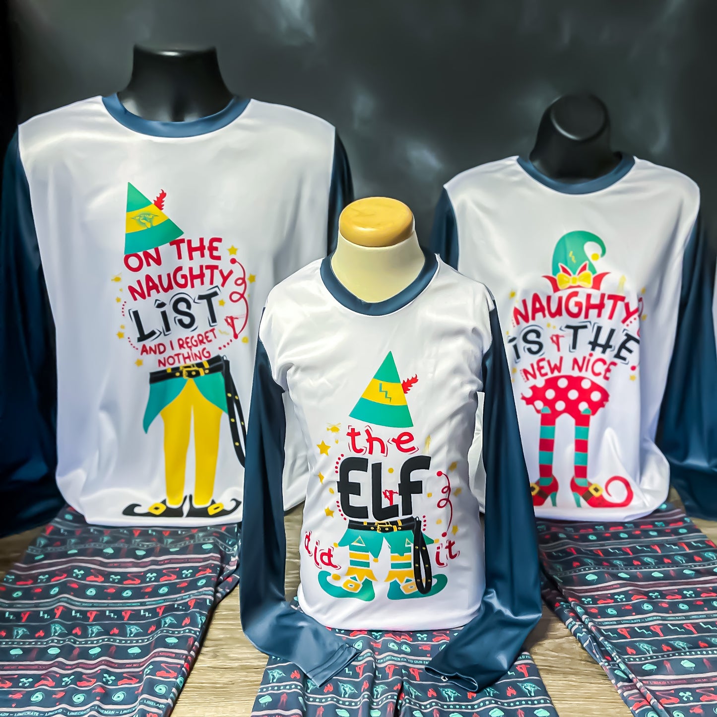 LineLady Elf Christmas Loungewear Set "Naughty Is The New Nice"