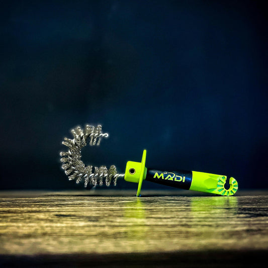 Madi Hand J Wire Brush with dual attachment design, for linemen and blue-collar trades