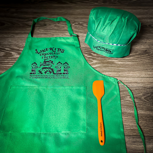 LineKid Apron And Hat Set & Baking Silicone Spatula