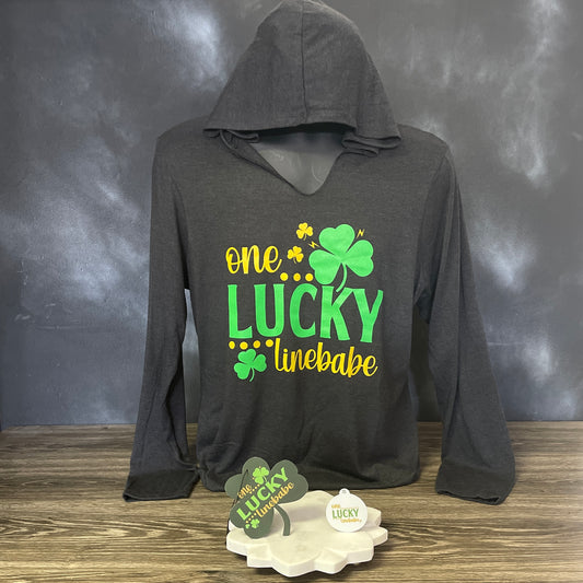 “One Lucky LineBabe” Hoodie Shirt, Car Air Freshener & sticker