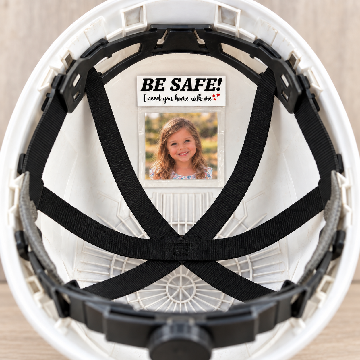 Be Safe I Need You Home With Me - Hard Hat Photo Holder