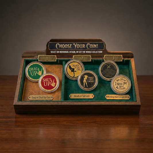 Blue Collar Coin Collection: Drag Up, Be Safe & Date Night Coins