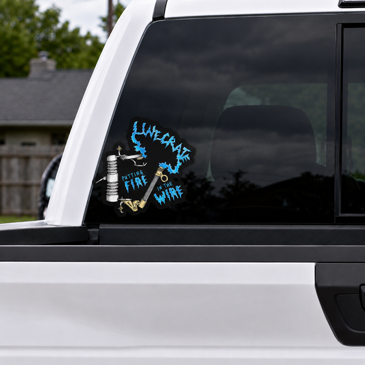Putting Fire In The Wire Lineman Car Decal