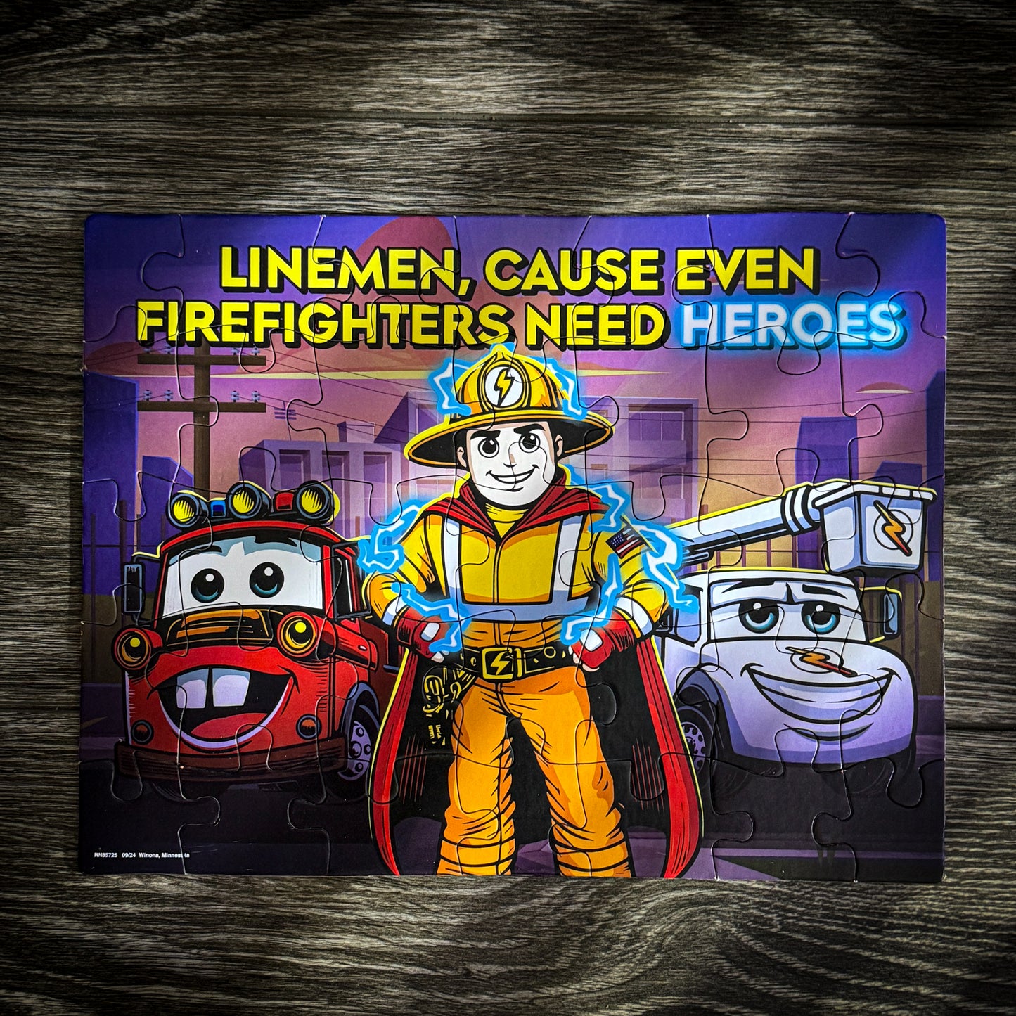 LineKid's Puzzle – LineMen Because Even Firefighters Need Heroes (35 Pieces)