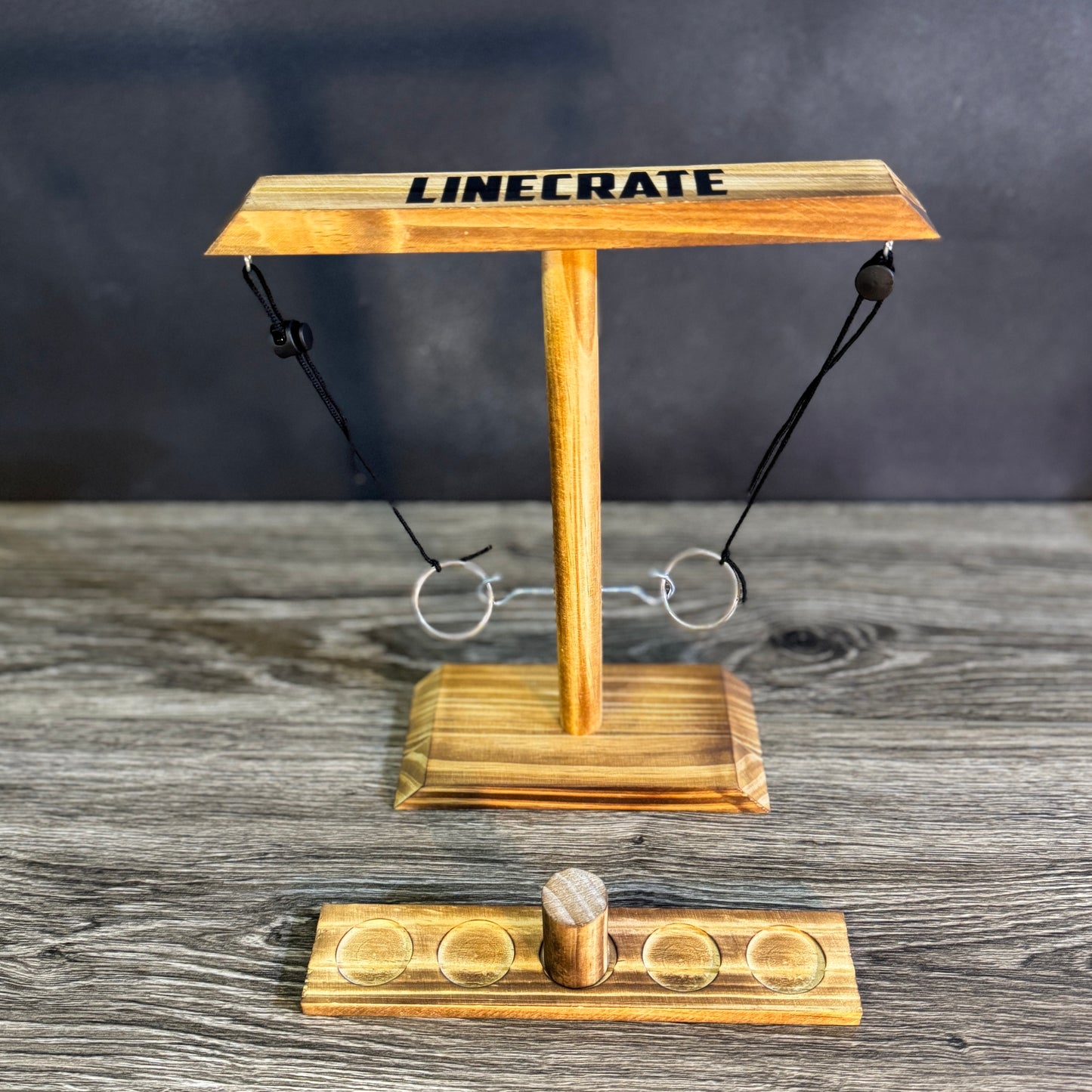 Wooden Hook and Ring Toss Game