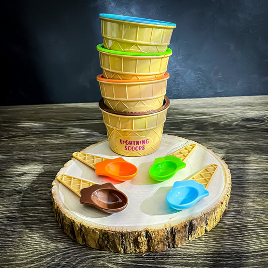 "Lightning Scoops" Ice Cream Bowls - Pack Of 4