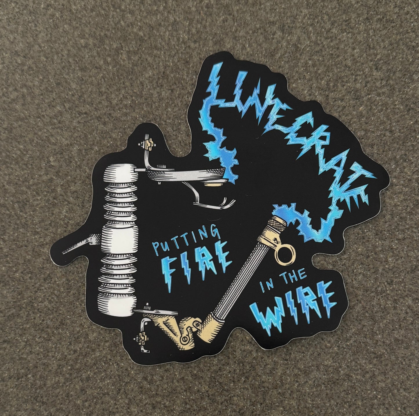 Putting Fire In The Wire Lineman Car Decal