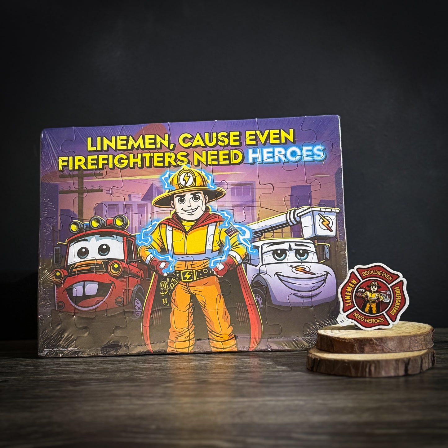LineKid's Even Firefighters Need Heroes – Sticker and Puzzle Set