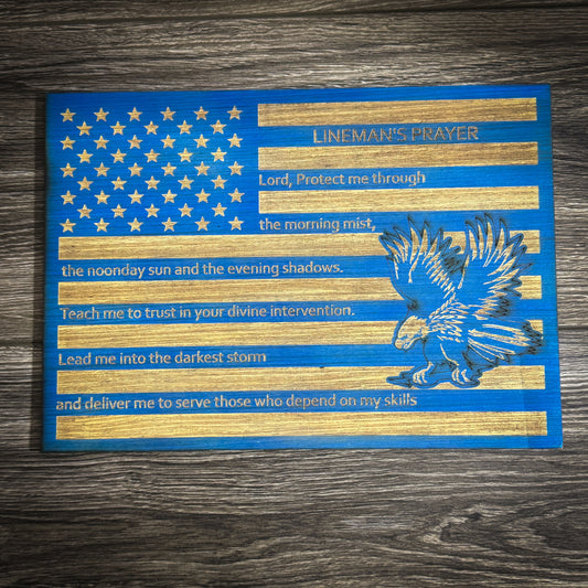 Lineman's Prayer Wood Sign – USA