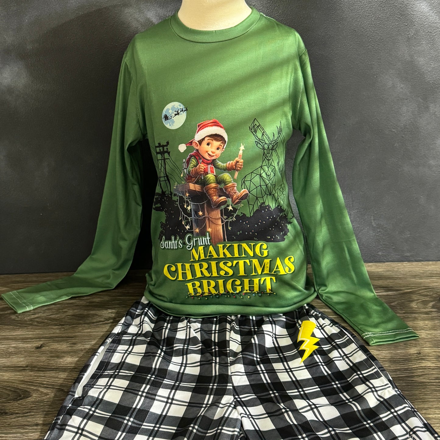 LineKid Loungewear Set - "Santa's Grunt, Making Christmas Bright"