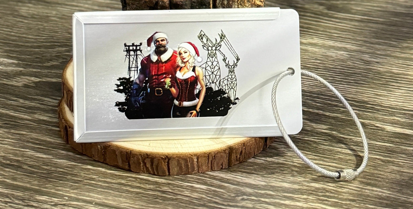 LineBabe Santa Luggage Tag And Ornament- All I want for Christmas is my LineMan's Kisses