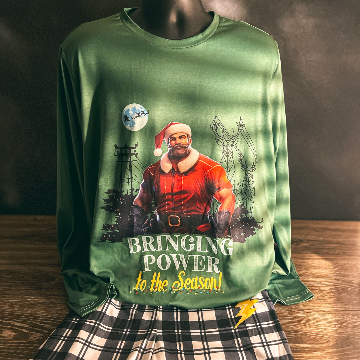 LineMan Santa Christmas Shirt - "Bringing Power to the Season"