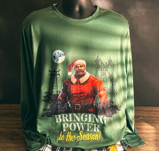 LineMan Santa Christmas Shirt - "Bringing Power to the Season"