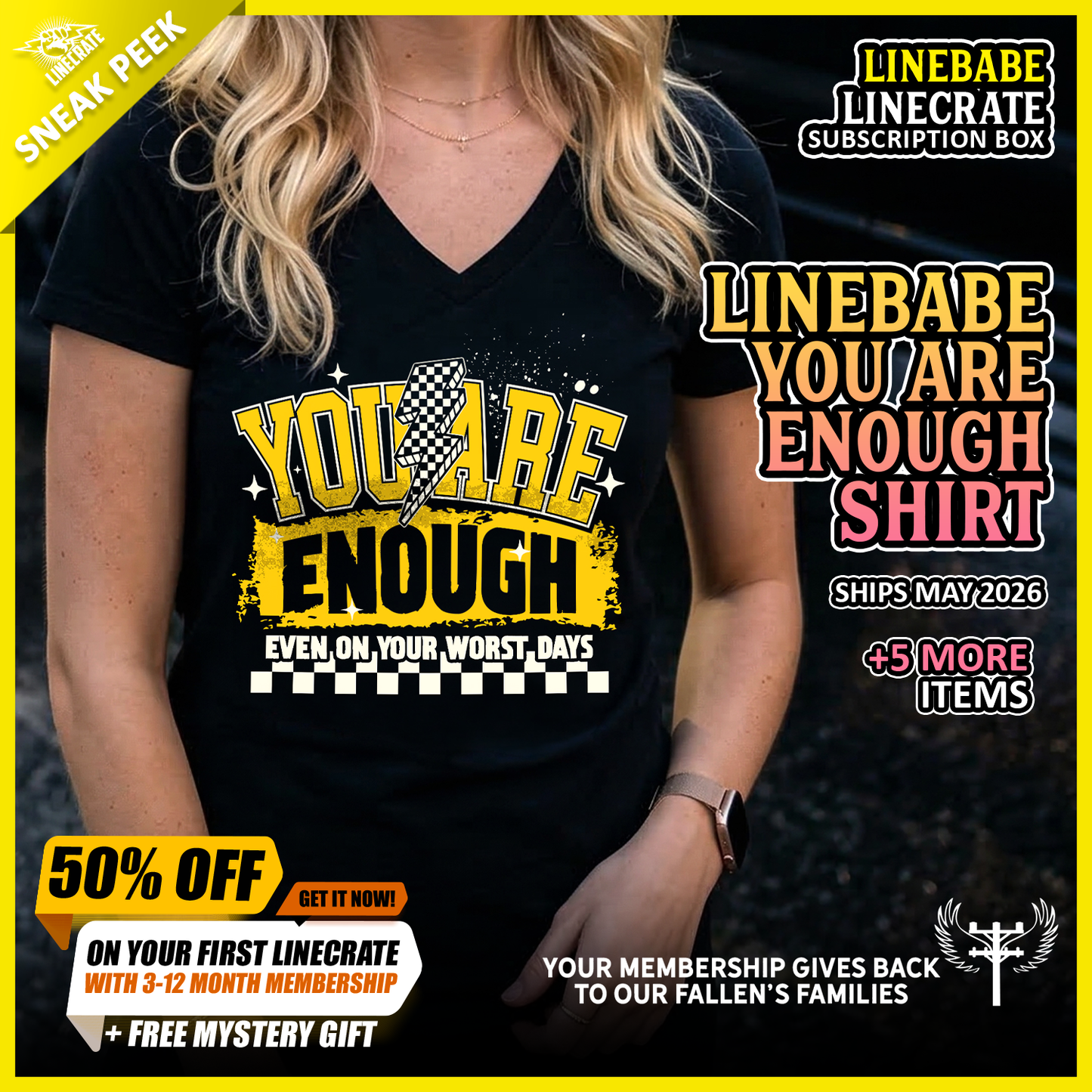 LINEBABE LINECRATE SUBSCRIPTION BOX - Sneak peek -  You Are Enough Shirt