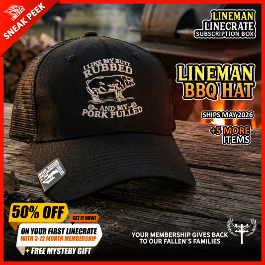 LINEMAN LINECRATE SUBSCRIPTION BOX - Sneak peek - LineMan BBQ hat
