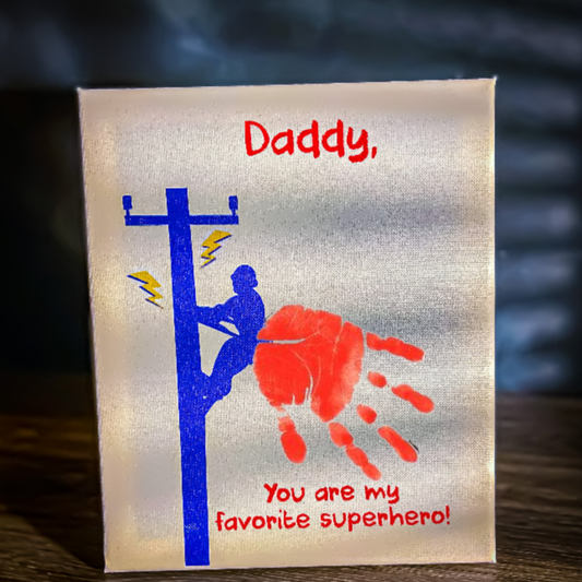 "Daddy, You Are My Favorite Superhero" Canvas Art Project for LineKids
