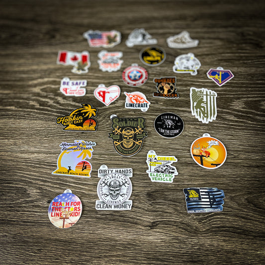 10 pack mystery LineLife stickers - outdoor quality for hard hats, tumblers and coolers, and more