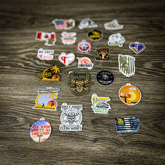 10 pack mystery LineLife stickers - outdoor quality for hard hats, tumblers and coolers, and more