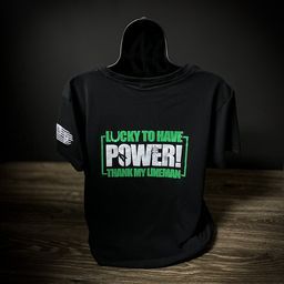 Lucky To Have Power - Thank My Lineman - LineLady V-Neck Shirt