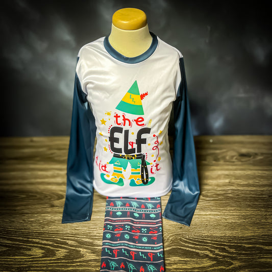 LineKid Christmas Loungewear Set "The Elf Did It"